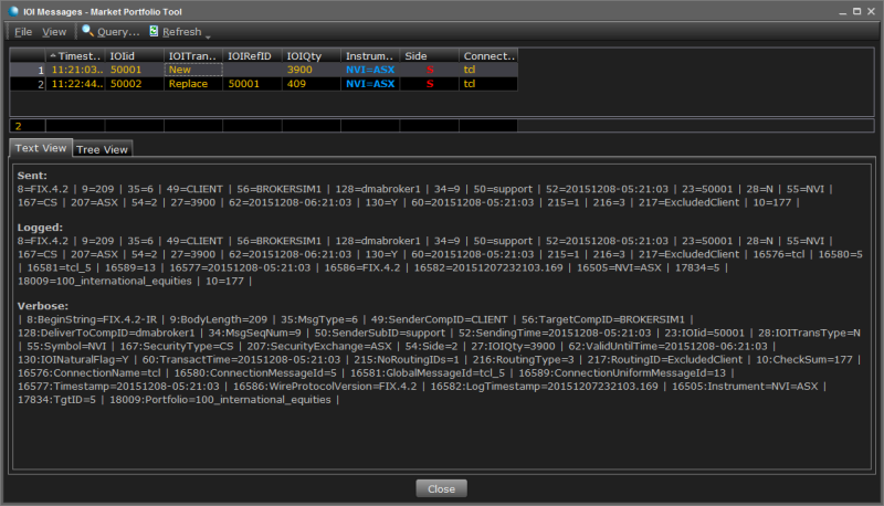 Indications of Interest (IOI) Message Explorer