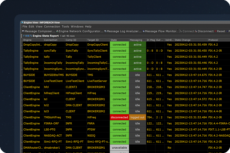 FIX Engine Monitor single